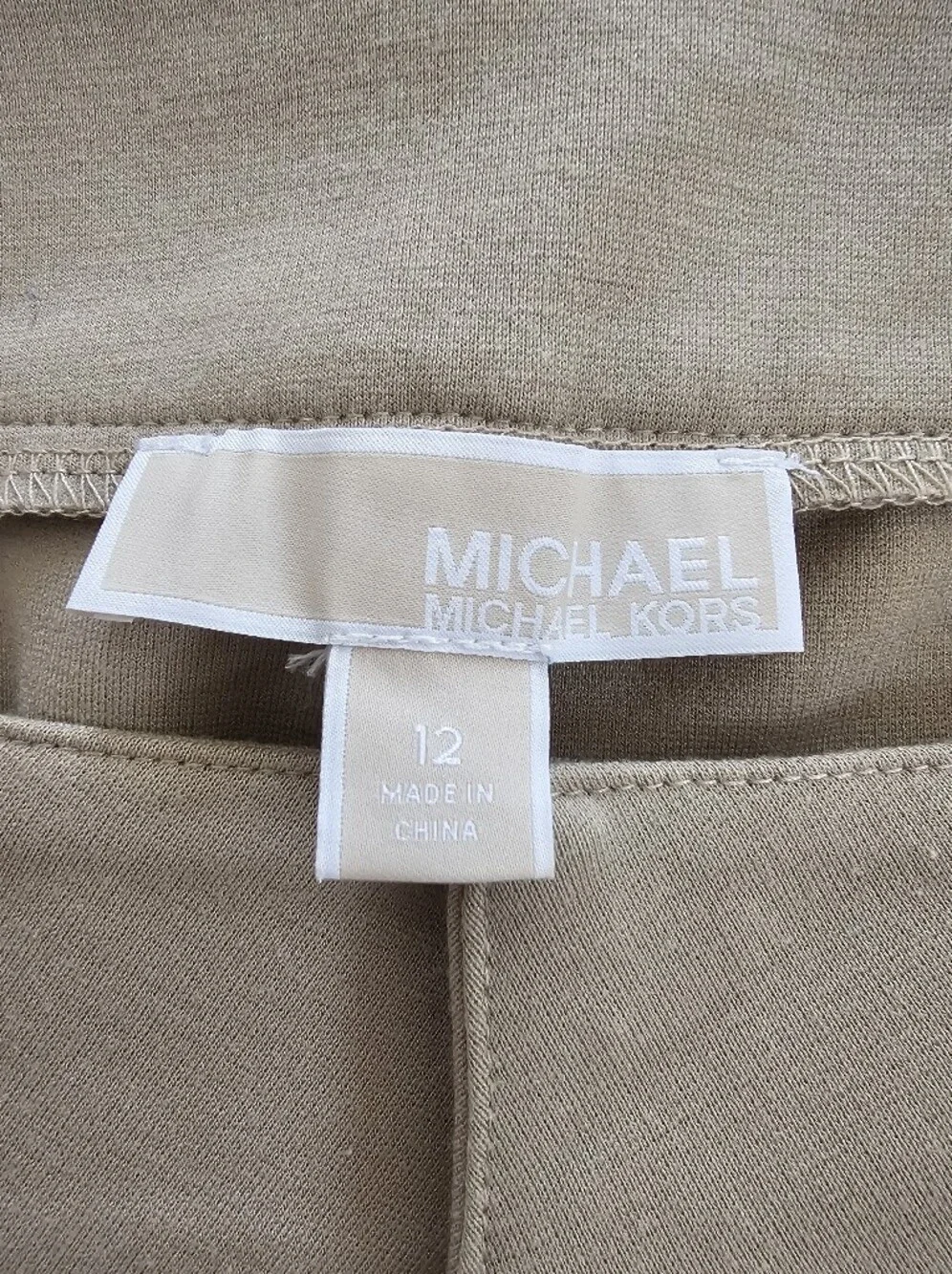 Michael Kors Camel Beige Stretch Ankle Trousers Workwear Pants Size 12 Hemmed